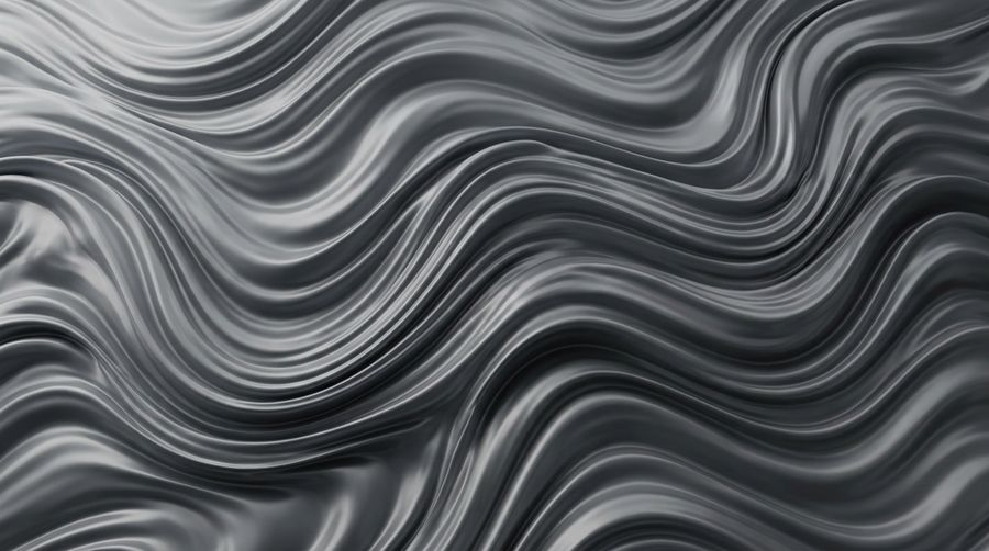 Smooth grey liquid waves flowing like silk